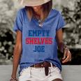 Funny Anti Biden Empty Shelves Joe Republican Anti Biden Design Women's Short Sleeve Loose T-shirt Blue