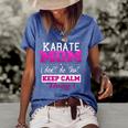 Funny Karate Mom Best Mother Women's Short Sleeve Loose T-shirt Blue