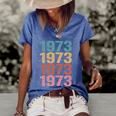 Funny Womens Rights 1973 Pro Roe Gift 1 Women's Short Sleeve Loose T-shirt Blue