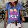 Girls Trip Girls Weekend Friends Beaches Booze & Besties V3 Women's Short Sleeve Loose T-shirt Blue