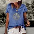 God Will Direct Your Path Compass Religion Christian Women's Short Sleeve Loose T-shirt Blue