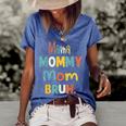 Mama Mommy Mom Bruh  Funny Mothers Day Gifts For Mom  Women's Short Sleeve Loose T-shirt Blue
