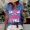 Mother Mama Mommy Family Matching Mom Of The Sweet One  Women's Short Sleeve Loose T-shirt Blue