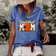 Mothers Day Gift Basketball Mom  Mom Game Day Outfit  Women's Short Sleeve Loose T-shirt Blue