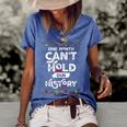 One Month Cant Hold Our History African Black History Month 2 Women's Short Sleeve Loose T-shirt Blue
