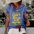 One Month Cant Hold Our History African Black History Month Women's Short Sleeve Loose T-shirt Blue