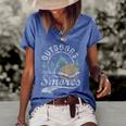 Outdoors And Smores Funny Campfire Camping Distressed Gift Women's Short Sleeve Loose T-shirt Blue