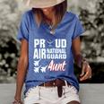 Proud Air National Guard Aunt Usa Military Women Women's Short Sleeve Loose T-shirt Blue