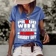 Proud Wife Of A Hot Bearded Chubby Guy Women's Short Sleeve Loose T-shirt Blue