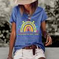 Read Teacher Rainbow Leopard - Reading Is My Jam Women's Short Sleeve Loose T-shirt Blue