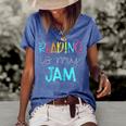 Reading Is My Jam Read Teacher Ela Teacher Women's Short Sleeve Loose T-shirt Blue