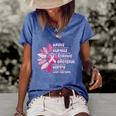 Sunflower Pink Ribbon Breast Caner Women's Short Sleeve Loose T-shirt Blue