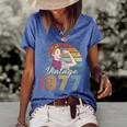Vintage 1977 Limited Edition 1977 45Th Birthday 45 Years Old Women's Short Sleeve Loose T-shirt Blue