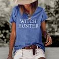 Witch Hunter Halloween Costume Gift Lazy Easy Women's Short Sleeve Loose T-shirt Blue