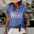 Womens Nicu Nurse Appreciation Neonatal Intensive Care Unit Women's Short Sleeve Loose T-shirt Blue