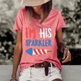 Couples Matching 4Th Of July - Im His Sparkler Women's Short Sleeve Loose T-shirt Watermelon