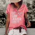 Eat Sleep Lacrosse Repeat Funny Lax Player Men Women Kids Women's Short Sleeve Loose T-shirt Watermelon