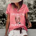 Funny Anti Biden Drunken Marxist Joe Biden Women's Short Sleeve Loose T-shirt Watermelon