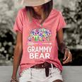 Funny Grammy Bear Mothers Day Floral Matching Family Outfits Women's Short Sleeve Loose T-shirt Watermelon