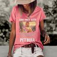 God And Pitbull Dog God Created The Pitbull Women's Short Sleeve Loose T-shirt Watermelon