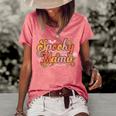 Groovy Spooky Mama Retro Halloween Ghost Witchy Spooky Mom Women's Short Sleeve Loose T-shirt Watermelon