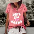 Love Like Jesus Religious God Christian Words Great Gift Women's Short Sleeve Loose T-shirt Watermelon