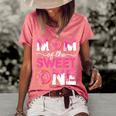 Mother Mama Mommy Family Matching Mom Of The Sweet One  Women's Short Sleeve Loose T-shirt Watermelon