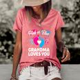 Pink Or Blue Grandma Loves You Gift Gender Reveal Cool Gift Women's Short Sleeve Loose T-shirt Watermelon