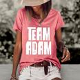 Team Adam Son Dad Mom Husband Grandson Sports Family Group Women's Short Sleeve Loose T-shirt Watermelon