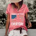 Thank A Veteran Everyday Memorial Day Veterans Day Flag Gift Women's Short Sleeve Loose T-shirt Watermelon