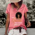 This Queen Was Born In July Birthday For Girl Melanin Women's Short Sleeve Loose T-shirt Watermelon