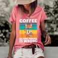 Vintage Coffee Because Murder Is Wrong Black Comedy Cat Women's Short Sleeve Loose T-shirt Watermelon