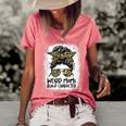 Weird Moms Build Character Funny Messy Bun Mothers Day Gift  Women's Short Sleeve Loose T-shirt Watermelon