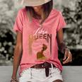 Womens Funny Libra Girl Zodiac Birthday Pride Melanin Afro Queen Women's Short Sleeve Loose T-shirt Watermelon