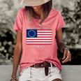 Womens Liberty And Justice For All Betsy Ross Flag American Pride Women's Short Sleeve Loose T-shirt Watermelon