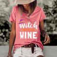 Womens Wine Lover Outfit For Halloween Witch Way To The Wine Women's Short Sleeve Loose T-shirt Watermelon