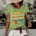 Awesome Since July 1977 45Th Birthday Gift 45 Years Old Women's Short Sleeve Loose T-shirt Green