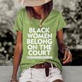 Black Women Belong On The Court Sistascotus Shewillrise Women's Short Sleeve Loose T-shirt Green
