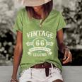 Born In 1956 Vintage Classic Dude 66Th Years Old Birthday Graphic Design Printed Casual Daily Basic Women's Short Sleeve Loose T-shirt Green