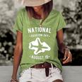 Cool Public Holidays Shirt - Flight Airplane Print Tee Gift Women's Short Sleeve Loose T-shirt Green