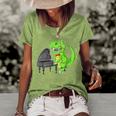 Dinosaur Piano Women's Short Sleeve Loose T-shirt Green