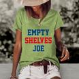 Funny Anti Biden Empty Shelves Joe Republican Anti Biden Design Women's Short Sleeve Loose T-shirt Green