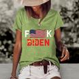 Funny Anti Biden Fjb Bare Shelves Bareshelves Biden Sucks Political Humor Women's Short Sleeve Loose T-shirt Green