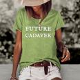 Future Cadaver Death Positive Halloween Costume Women's Short Sleeve Loose T-shirt Green