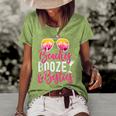 Girls Trip Girls Weekend Friends Beaches Booze & Besties V3 Women's Short Sleeve Loose T-shirt Green