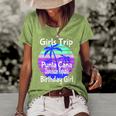 Girls Trip Punta Cana Dominican Republic Birthday Girl Squad Women's Short Sleeve Loose T-shirt Green