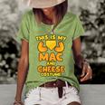 Mac And Cheese Funny Food Halloween Party Costume Women's Short Sleeve Loose T-shirt Green