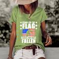 Military American Flag Soldier Veteran Day Memorial Day Gift Women's Short Sleeve Loose T-shirt Green