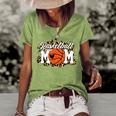 Mothers Day Gift Basketball Mom  Mom Game Day Outfit  Women's Short Sleeve Loose T-shirt Green
