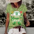 School Nurse Squad Irish Shamrock  Nurse St Patricks Day  Women's Short Sleeve Loose T-shirt Green